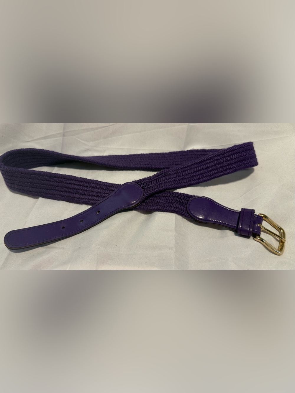 Purple Braided Stretch Belt - 40-41 inches